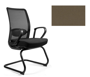 UNIQUE Krzesło biurowe ANGGUN SKID - niebieska siatka/ tkanina BL409 TAUPE