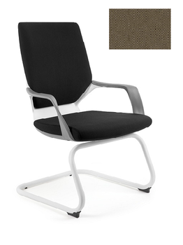 UNIQUE Krzesło biurowe APOLLO SKID - biały / tkanina BL409 TAUPE
