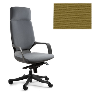 UNIQUE Fotel biurowy APOLLO - czarny/ tkanina BL408 KHAKI