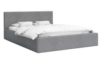 Łóżko tapicerowane CARO 140x200 cm szary - stelaż metalowy