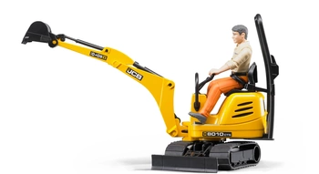 BRUDER 62002 Mikrokoparka JCB 8010 CTS z figurką pracownika budowlanego