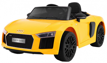 RAMIZ Audi R8 Spyder na akumulator żółty + pilot + EVA + Radio MP3 + LED