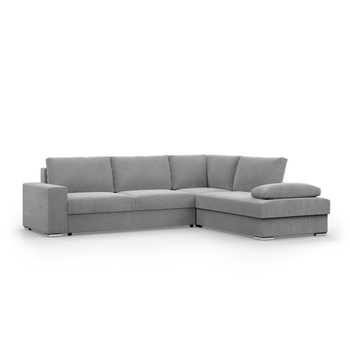 ADAMS Narożnik VELANO  z funkcją spania, sztruks jasny szary