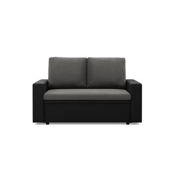 ADAMS LUNA Sofa 2-osobowa rozkładana pianka poliuretanowa - szary + czarny