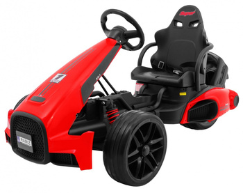 Gokart na akumulator Bolid XR-1 dla dzieci czerwony + regulowana kierownica + profilowane siedzenie