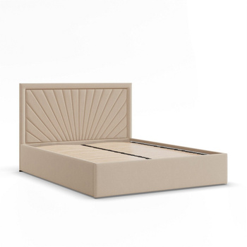 ADAMS Łóżko stelażowe VASTO 180x200 cm z drewniany stelaż -  HUGO krem