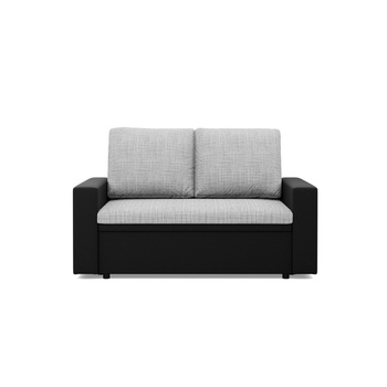 ADAMS LUNA Sofa 2-osobowa rozkładana pianka poliuretanowa - szary + czarny