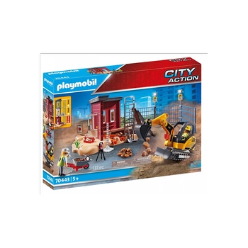 Playmobil Zestaw z figurkami City Action 70443 - mała koparka z elementem konstrukcyjnym