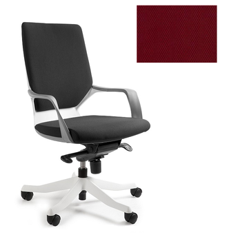 UNIQUE Fotel biurowy APOLLO M - biały / tkanina BL402 DEEPRED
