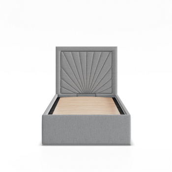 ADAMS Łóżko stelażowe VASTO 90x200 cm z metalowym podnoszonym stelażem - HUGO silver