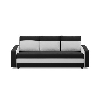 ADAMS Kanapa ORION rozkładana, sprężyny bonellowe czarno - biały