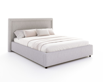 FDM Łóżko tapicerowane NOBILE 120x200 cm z pojemnikiem i metalowym stelażem podnoszonym - sztruks szary