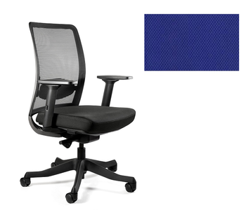 UNIQUE Fotel biurowy ANGGUN M - SZARA SIATKA/TKANINA BL415 ROYALBLUE