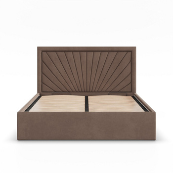 ADAMS Łóżko stelażowe VASTO 140x200 cm z metalowym podnoszonym stelażem - TRINITY kakaowy