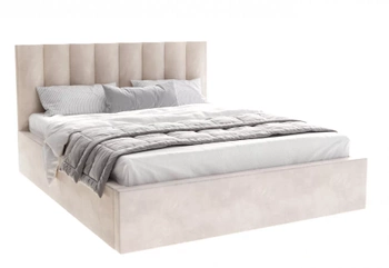Łóżko tapicerowane COLORADO 140x200 cm kremowy - stelaż metalowy podnoszony