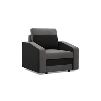 ADAMS Fotel ORION ze sprężynami bonell szaro - czarny