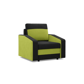 ADAMS Fotel ORION ze sprężynami bonell czarno - limonkowy