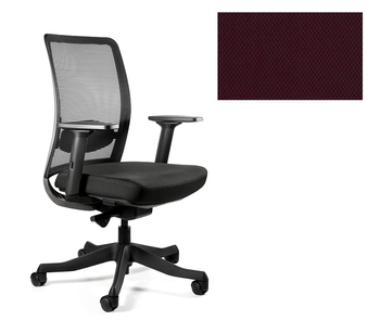 UNIQUE Fotel biurowy ANGGUN M czarna sitka/tkanina BL403 BURGUNDY