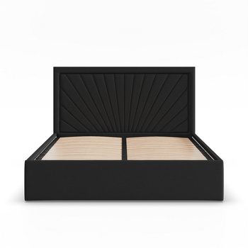 ADAMS Łóżko stelażowe VASTO 180x200 cm z drewniany stelaż -  HUGO głęboka czerń