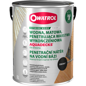 OWATROL AQUADECKS - saturator do wszystkich gatunków drewna EBONY 5L