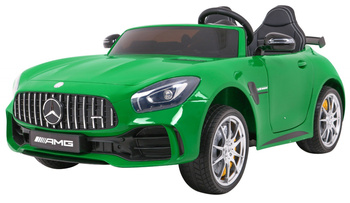 Mercedes-Benz GT R dla dzieci lakier zielony + Napęd 4x4 + Nawiew powietrza + Pilot + EVA + MP3 LED