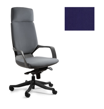 UNIQUE Fotel biurowy APOLLO - czarny / tkanina BL412 NAVY BLUE