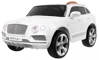 Auto na akumulator Bentley Bentayga dla dzieci biały + Koła EVA + Radio MP3 + Pilot