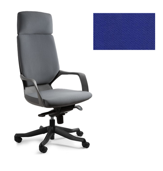 UNIQUE Fotel biurowy APOLLO - czarny / tkanina BL415 ROYAL BLUE