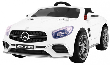 Auto na akumulator Mercedes AMG SL65 biały + Pilot + Bagażnik + Regulacja siedzenia + MP3 LED + Wolny Start