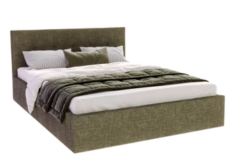 Łóżko tapicerowane TULSA 160x200 cm oliwkowa zieleń - stelaż metalowy podnoszony