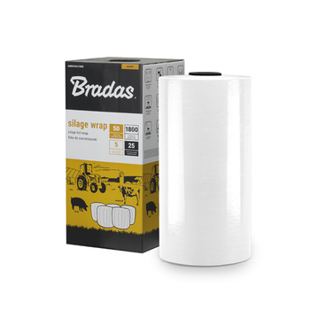BRADAS Folia do sianokiszonki SILAGE WRAP FOIL 0,5x1800m - BIAŁA