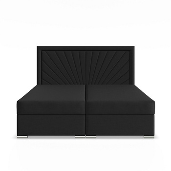 ADAMS Łóżko kontynentalne VICENZA 140x200 cm HUGO głęboka czerń