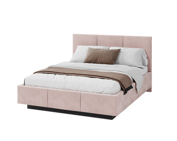Łóżko lewitujące tapicerowane AVEIRO 160x200 cm z pojemnikiem i stelażem podnoszonym - TRINITY pudrowy róż