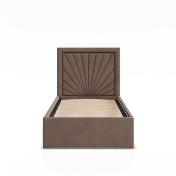 ADAMS Łóżko stelażowe VASTO 90x200 cm z metalowym podnoszonym stelażem - TRINITY kakaowy