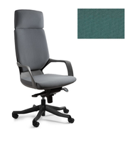 UNIQUE Fotel biurowy APOLLO - czarny / tkanina BL413 TEALBLUE