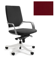 UNIQUE Fotel biurowy APOLLO M - biały / tkanina BL402 DEEPRED