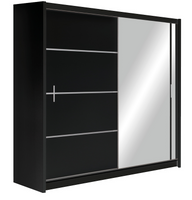 Szafa Vista 203x61x215 cm czarny / lustro