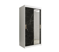 Szafa przesuwna MARMUR T2 100x62x200 cm  biały / marmur czarny